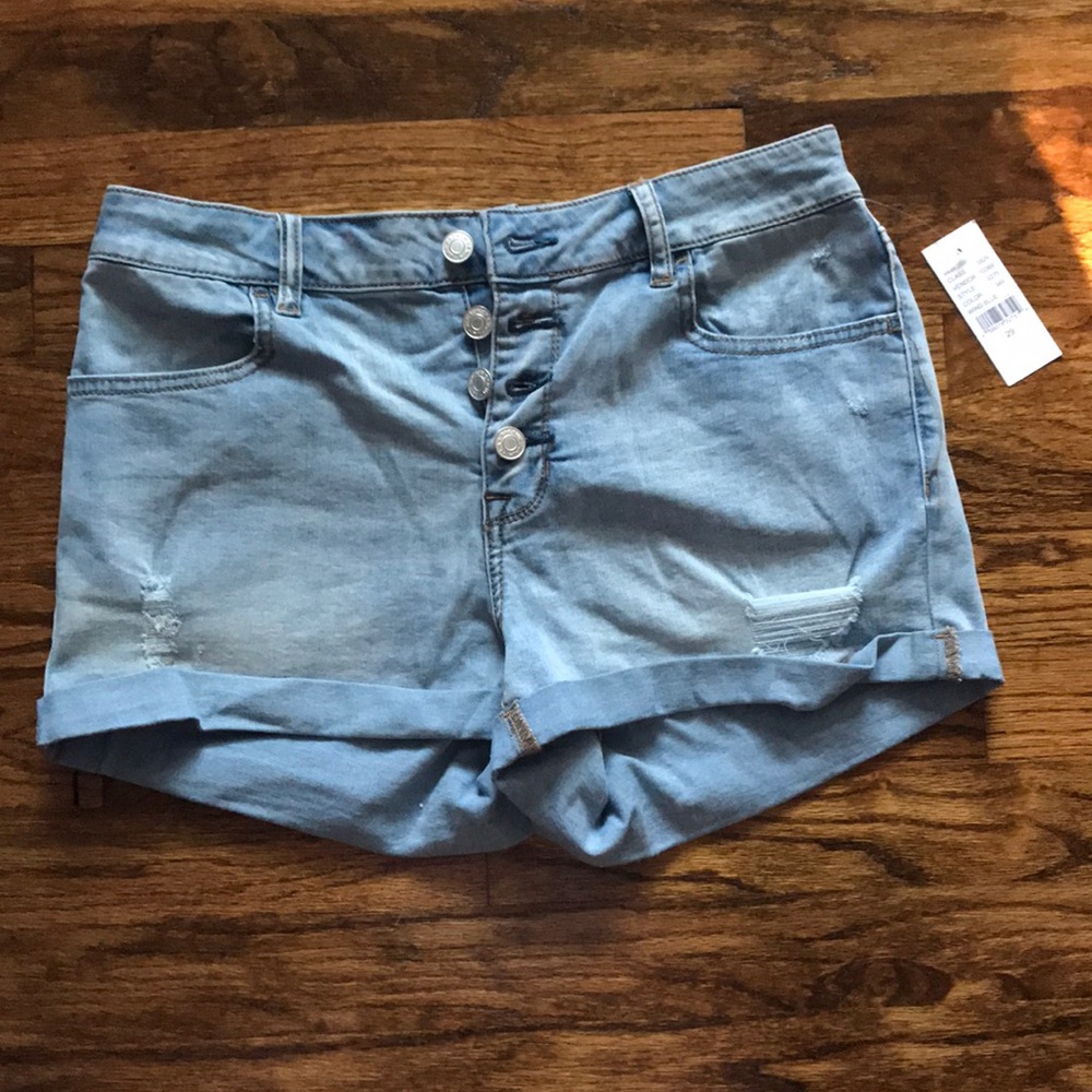 “super stretch shortie” wind blue Pacsun shorts